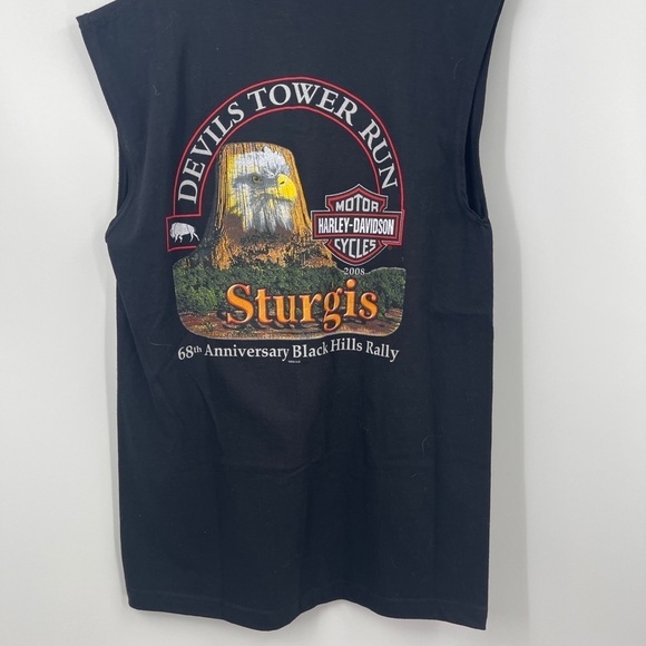 Vtg HARLEY DAVIDSON STURGIS Black Hills RALLY 2008 Tank Top Hawg Muscle T Shirt - Picture 2 of 4